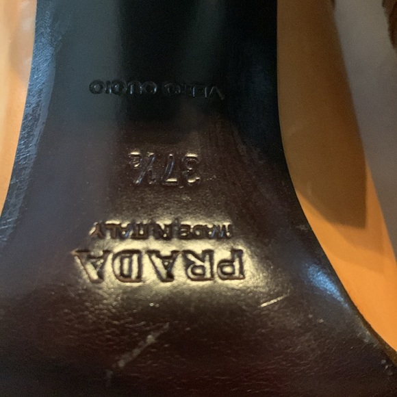 Prada Womens Tan Leather Heels Size 7 - Picture 3 of 7